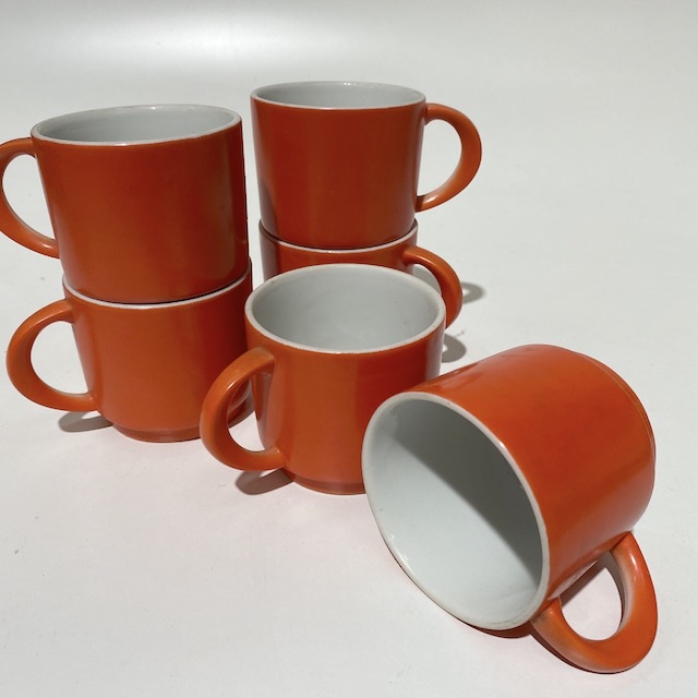 DINNERWARE, 1970s Mug or Cup Set - Orange